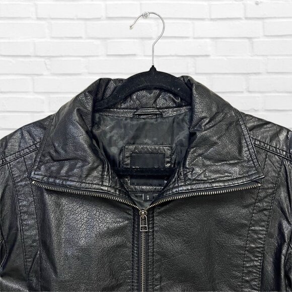 7 Diamonds Men's Genuine Leather Jacket Full Zip Bomber Buffalo Heavy Coat Black - Picture 7 of 11